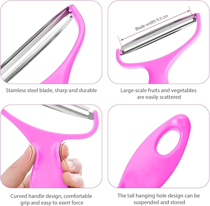 Upgrade 2 pack Veggie cabbage shredder for coleslaw stainless steel cucumber carrot Potato peeler grater slicer,Kitchen gadgets (pink)
