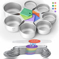 Magnetic Measuring Cups & Spoons Set|304 Stainless Steel Dual Scale Set of 15, Strong N52 Magnetic Nesting Design with Leveler, for Dry&Liquid Ingredients, Dishwasher Safe(Colorful)