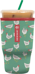Sok It JavaSok Iced Coffee & Cold Soda Insulated Neoprene Cup Sleeve (Flew The Coop, Large: 30-32oz)