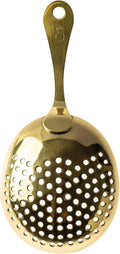Bull in China Julep Strainer with Handle - 100% Brass | Bar Hand Sieve | Cocktail Strainer | Strainer for Bartending