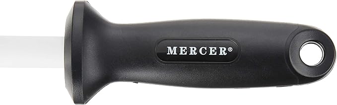 Mercer Culinary Ceramic Rod Knife Honing Steel,Black/White 10 Inch