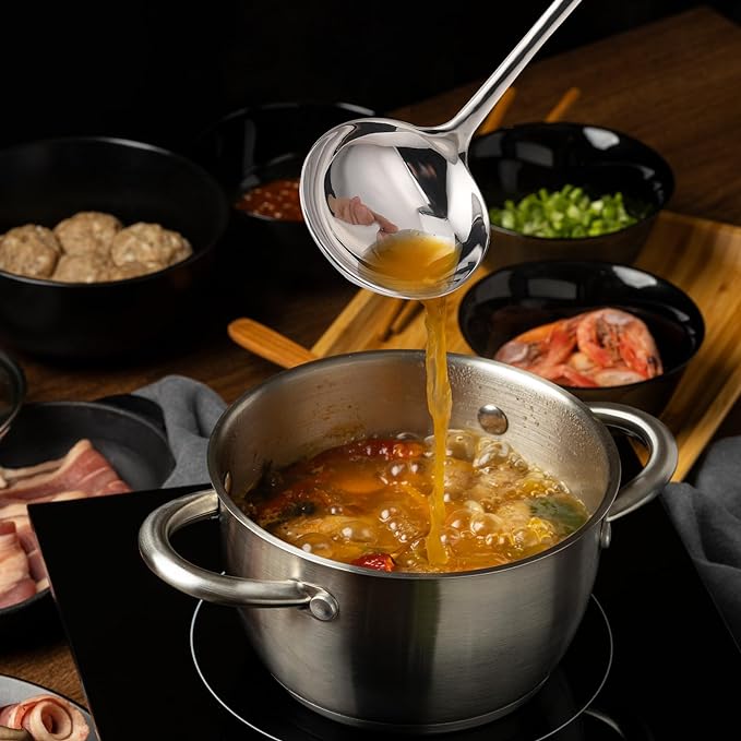 7.9 Inch Silver Small Gravy Soup Ladle Small Ladle Gravy Ladles 18/10 Stainless Steel Sauce Ladles for Spooning Sauces or Gravies