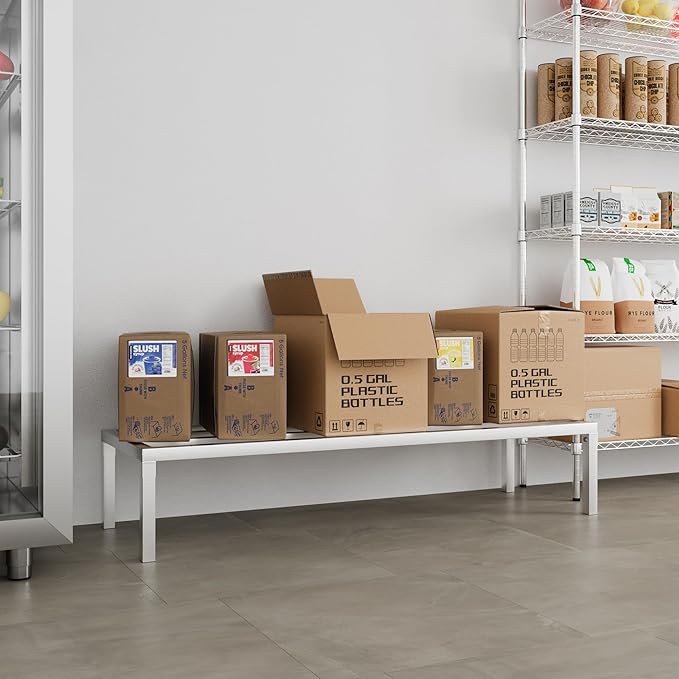 60" Long x 20" Wide | Height: 12" Off The Floor Aluminum Dunnage Rack | Storage in Restaurant, Kitchens and Garages and More!