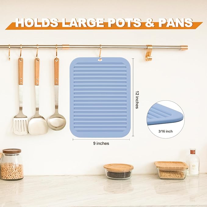 Joyhalo 4 Pack Silicone Trivets for Hot Pots and Pans,480℉ Heat Resistant Trivets for Hot Dishes,Hot Pads for Countertop,Kitchen Potholders,Blue