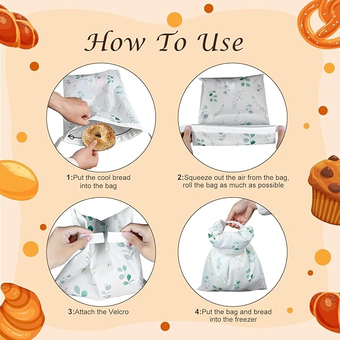 4 Pcs Reusable Beeswax Bread Bags for Homemade Bread 17" x12" Sourdough Storage Bags with Foodgrade TPU Lining Food Wraps to Keeping Fresh Loaf Fresh Freezer Baker Baking Supplies (Green)