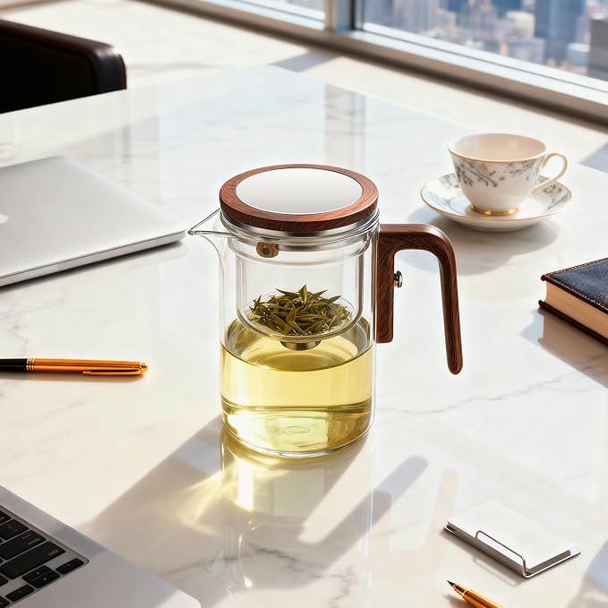 MACTANO Enchant Tea Pot, Magic Witchcraft Enchanted Glass Teapot with Infuser -600ML
