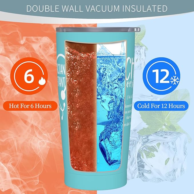 Physician Assistant Gifts for Women - Christmas Gifts for Physician Assistant - PA Appreciation Gift - PA Student Gift, 20 oz Stainless Steel Tumbler With Lid & Straw