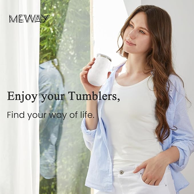 MEWAY 12oz Insulated Wine Tumbler Bulk, Double Wall Vacuum Stainless Steel Travel Tumbler with Straw,Travel wine tumbler, 4 pack of wine tumbler glasses(Almond Leopard,Set of 4)