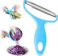 Upgrade 2 pack Veggie cabbage shredder for coleslaw stainless steel cucumber carrot Potato peeler grater slicer,Kitchen gadgets (blue)