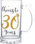 30th Birthday Gift，Men and Women Cheering 30th Birthday Beer Mugs，Cheers to the 30th Anniversary Beer Glass，30th Birthday Party Wedding Anniversary Decorative Gift, 18 Ounce (Cheers to 30 Years)
