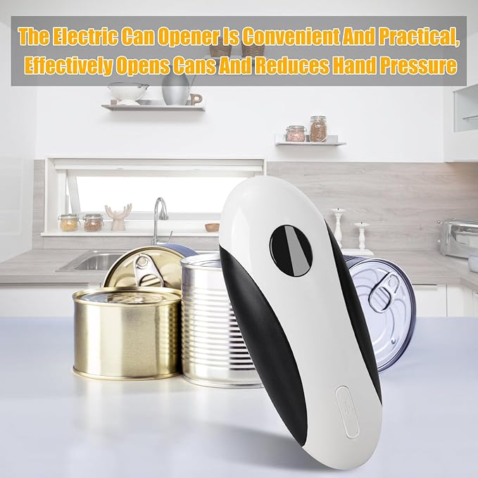 1pc Automatic Can Opener for Kitchen Appliances, One Touch Electric Can Opener, Tin Jar Opener, Ergonomic, Smooth Edge, Food-Safe, Cordless, USB-rechargeable Can Opener for Home, Travel Essentials