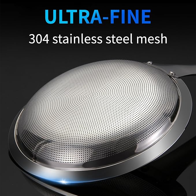 TBWHL Multi-functional Hot Pot Fat Skimmer Spoon - Stainless Steel Fine Mesh Food Strainer for Skimming Grease and Foam DIA 4.4"