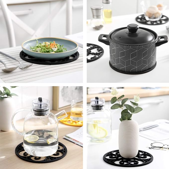 Silicone Trivet Mat - Non-Slip & Heat Resistant Kitchen Pads for Countertops & Table - Trivets for Hot Dishes & Cookware - Pot Holder for Pots & Pans - Light Purple, Set of 3