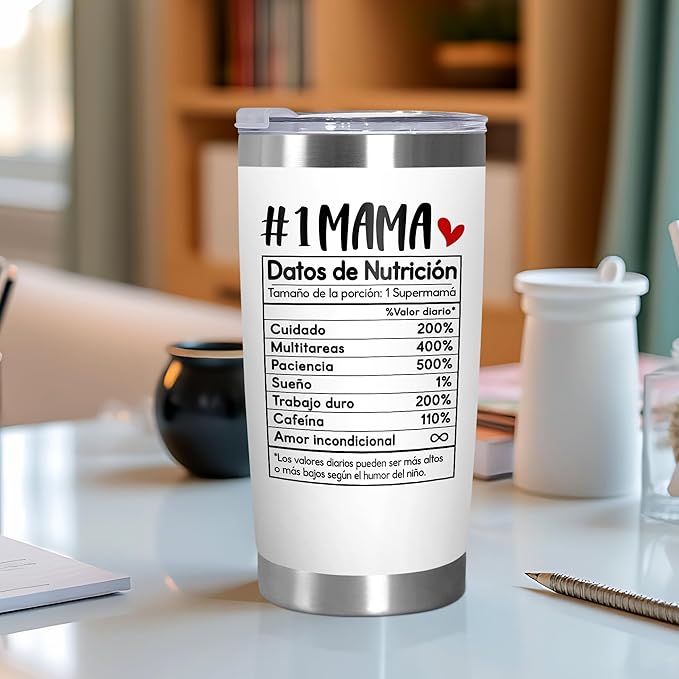 TEEZWONDER Christmas Birthday Gifts for Mom from Daughter Son - 20 oz Stainless Steel Tumbler with Lid - Mama Birthday Gifts for Women, Gift for Mother in Law Stepmom, Grandma Gift Idea