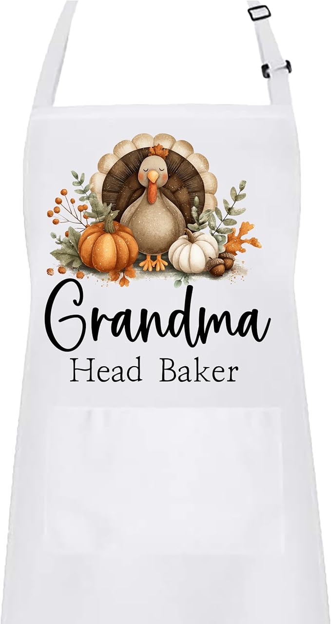 Personalized Thanksgiving Kitchen Apron Set, Family Matching Cooking Aprons, Holiday Cooking & Baking Gift