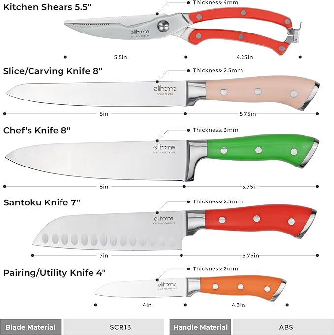 Essential XL Dishwasher Safe Non Slip Juice groove Cutting Board and 5-piece Premium Stainless Steel Kitchen Knife Set