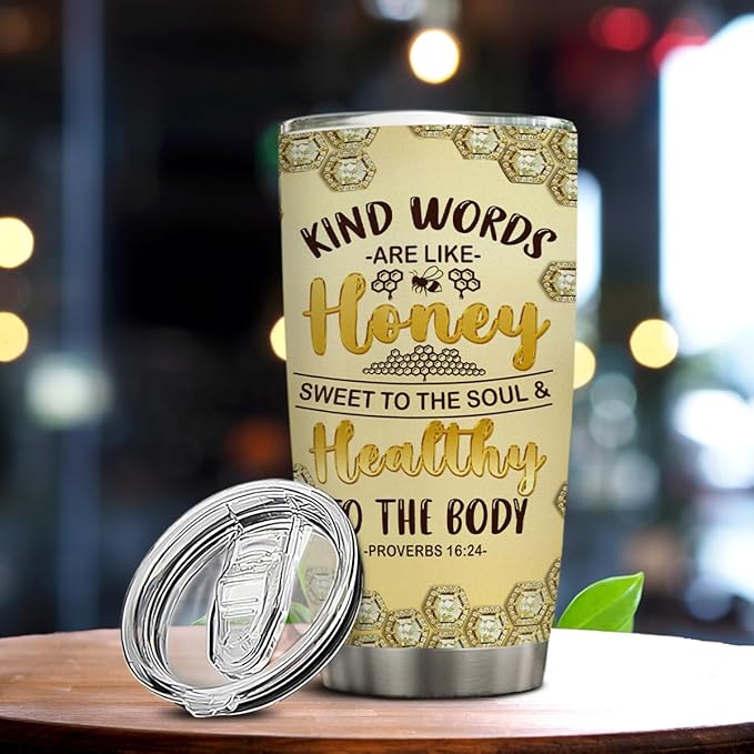 winorax Bee Tumbler Gifts For Women Girls Queen Bees Tumblers Jewelry Drawing Style Stainless Steel Tumblers Coffee Travel Mug 20oz Birthday Christmas Presents