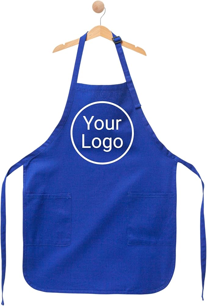 Custom Logo Apron, Personalized Cooking Apron for Men & Women and Kids, Adjustable Chef Apron with Pockets, Premium Handmade Kitchen Gift, Custom Event Apron, Cooking Class Apron
