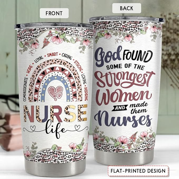 SANDJEST Nurse Tumbler 20oz Stainless Steel Insulated Coffee Travel Mug Cup Gift for Nurses Week, Graduation, Birthday, Christmas