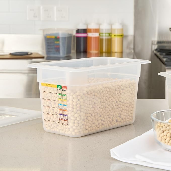 Restaurantware Food Storage Container 1 Pack of 10.3 x 6.2 x 5.9 Inches Plastic Stackable Storage Box White Reusable Label Container Dishwasher Safe For Restaurants And Kitchens