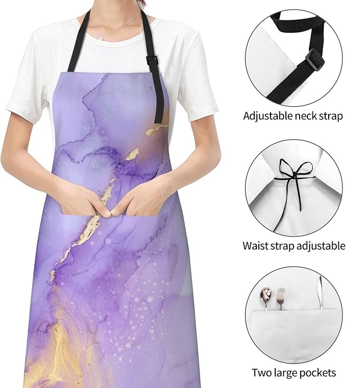 DADABULIU Apron Cooking With Pockets Adjustable Bib For Men Women Waterproof Chef Home Grilling BBQ Drawing