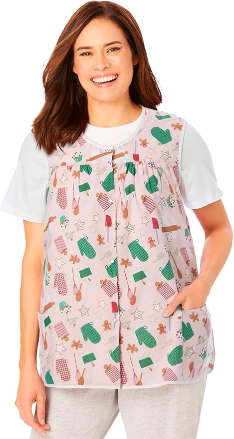 Only Necessities Plus Size Snap-Front Apron