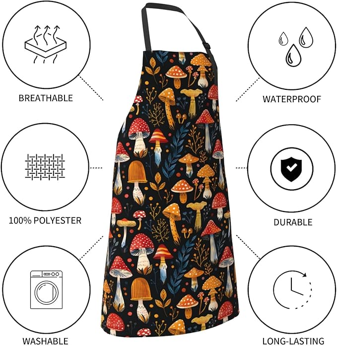 DADABULIU Apron Cooking With Pockets Adjustable Bib For Men Women Waterproof Chef Home Grilling BBQ Drawing