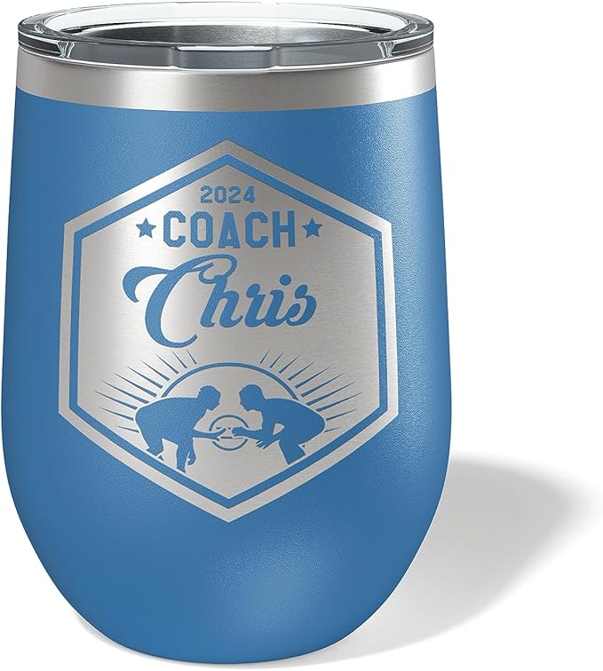 Wrestling Coach gifts, Tumbler, Coach tumbler, Wrestling gifts, Coach Beer glass, Coach gift, Wrestling Coach, Coach gifts, Wrestling Coach (Wrestling Hexagon, Royal Blue, 12oz Wine Tumbler)