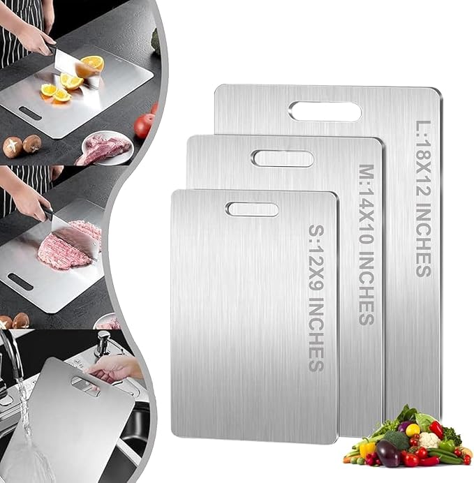Titanium Cutting Boards for Kitchen, Cutting Board Double Sided Food Grade, 100% Pure Titanium and Wheat Straw PP, Dishwasher Safe & Easy to Clean (14 x 10 inch)