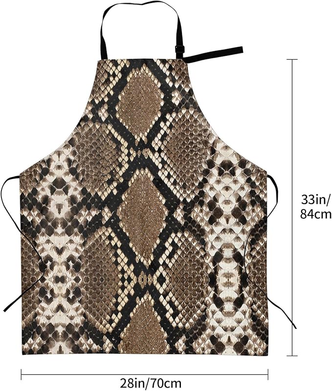 Snakeskin Aprons Cool Aprons with Pockets and Adjustable Mens Apron for Gardening Cooking Kitchen