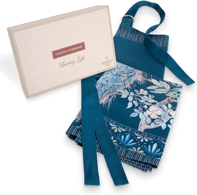 Maison d' Hermine 100% Cotton Apron for women with Pocket Kitchen Chef Apron for Men Cooking Gardening Server Waitress