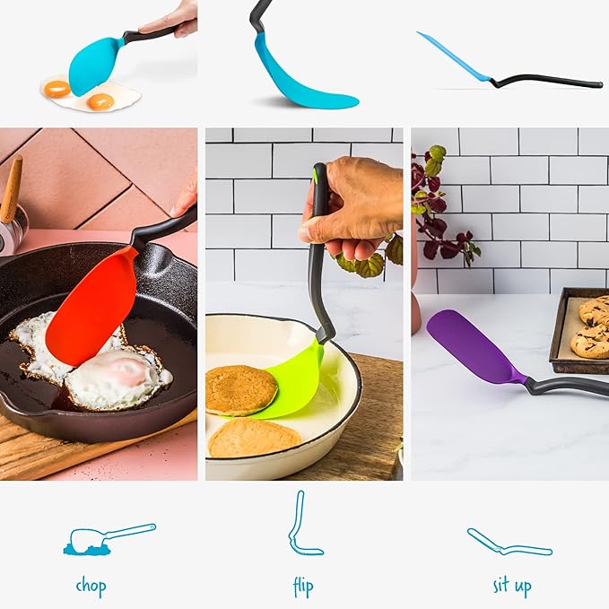 Dreamfarm Chopula Non-Stick-Safe Super-Flexible Sit-Up Spatula with Strong Flat Edge to Separate Food - 12" Dreamfarm Blue
