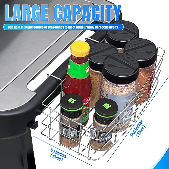 Condiment Caddy, Caddy Collection for Weber Spirit Serial E-210, E-310, E325, E-410, E-425, E-435 Gas Grill, Steel Material with Nickel Plated Finish