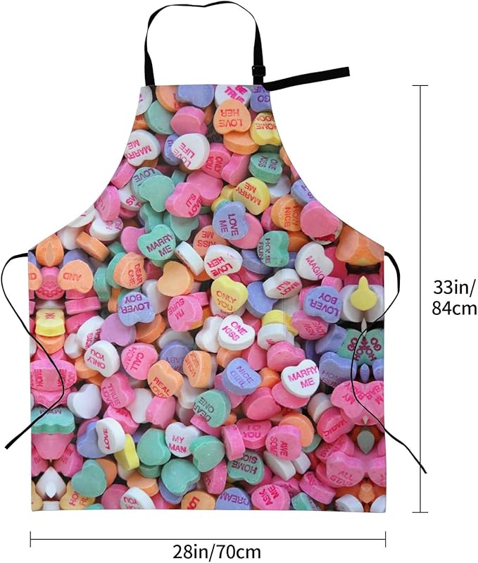 Apron for Women Men Hearts Aprons With Pockets Adjustable Washable Aprons for Cooking Baking Kitchen