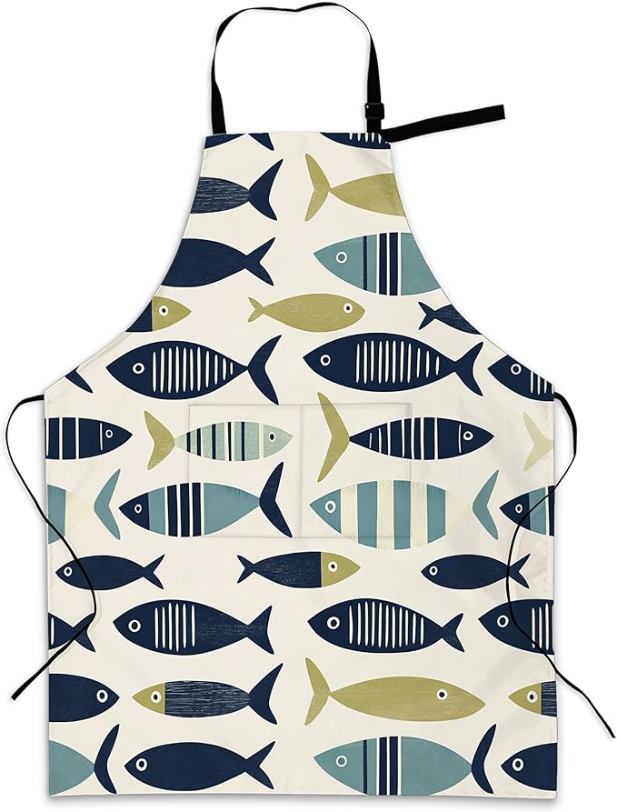 Apron with Pockets for Women, Adjustable Kitchen Cooking BBQ Chef Apron, Gifts for Mom Birthday, or Holidays