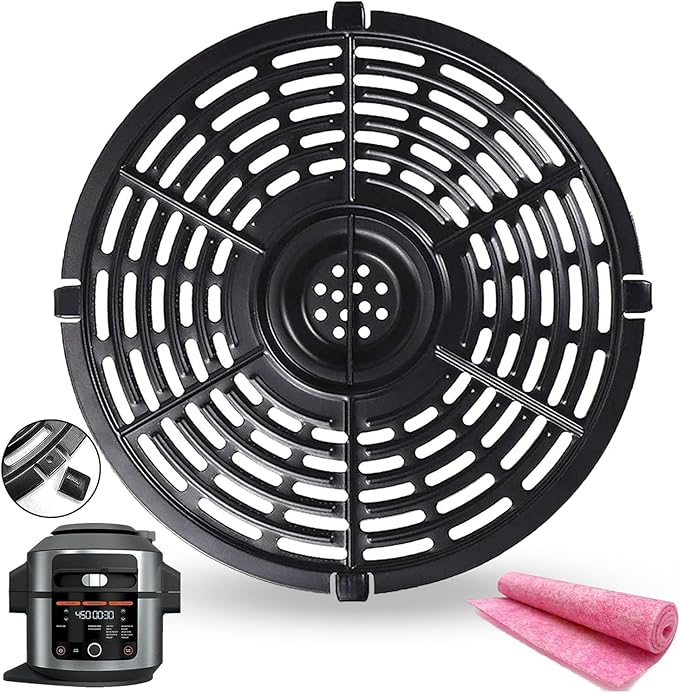 6.5QT Air Fryer Crisper Tray for 6.5QT Ninja OL500 OL501 Foodi Pressure Cooker & Air Fryers, Upgraded Grill Grate Pan Crisper Plate Rack Grid Shelf for Ninja 6.5QT Air Fryer, Dishwasher Safe