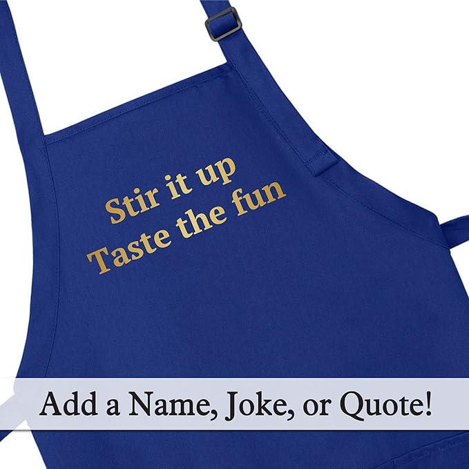Custom Text Cooking & BBQ Apron – Personalized Chef or Grill Gift – Medium Length (1-3 Lines)