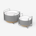 Adjustable Bamboo Dish Drying Rack - Stainless Steel 304 Dish Rack for Kitchen | Counter Home Essentials for Efficient Dish Organization and Drying (Natural, 1*Small&1*Large)