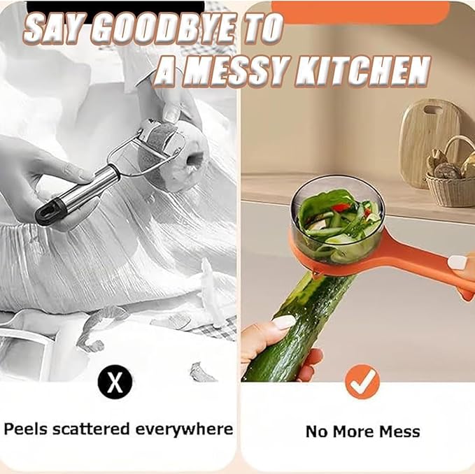 Peeling Knife with Storage Box, 2026 New with Box Storage Kitchen Special Fruitpeeler, Fruit and Vegetable Peeler with Container, Double-Sided Stainless Steel Peeler Gadgets | Easy to Use (Green*2)