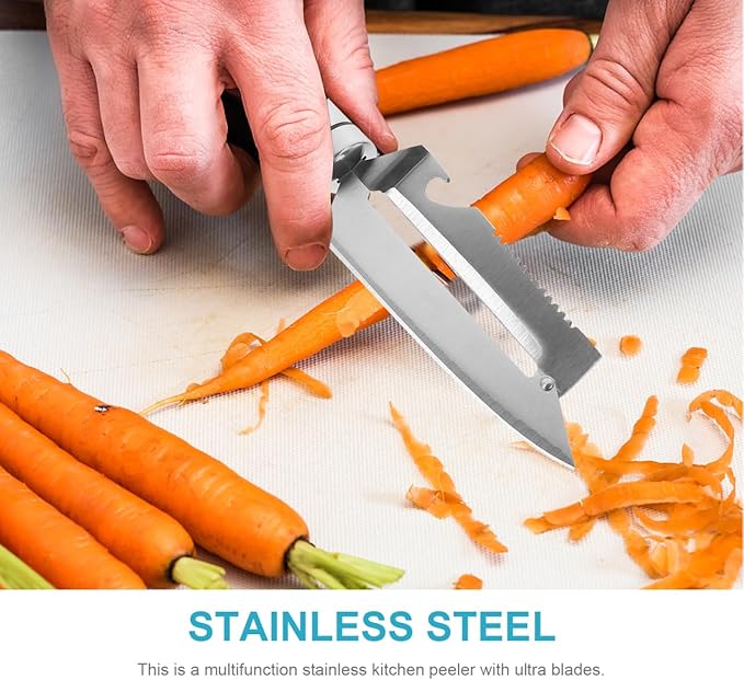 BESTONZON Multifunction Paring Knife Stainless Steel Peeler Gourd Grater Parer for Vegetable Fruit