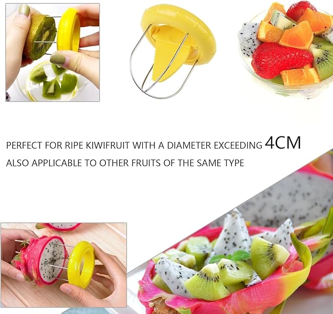 2Pcs Yellow Kiwi Peeler,Easy-Grasp Kiwi Tool,2-In-1 Stainless Steel Kiwi Fruit Peeler Cutter for Kiwi,Dragon Fruit, Etc,Graters, Peelers and Slicers