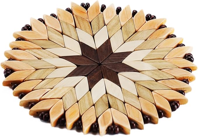 Set of 2 Large Handmade Wooden Trivets for Hot Dishes - Diameter 9" and 7"- Big Coasters and Hot Pads - Great Kitchen Gift Idea - by SPL Woodcraft Ukraine