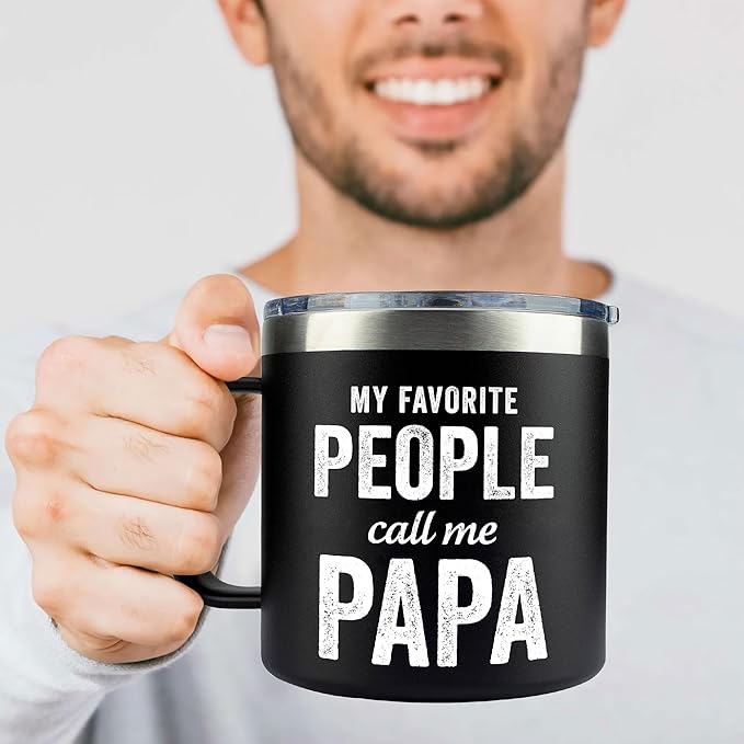 Gifts for Grandpa from Granddaughter, Grandson - Christmas Gifts for Grandpa, Papa, Dad, Men - Papa Birthday Gift Ideas, Happy Birthday gifts for Grandfather - Best papa Mug, 14 Oz Coffee Mug