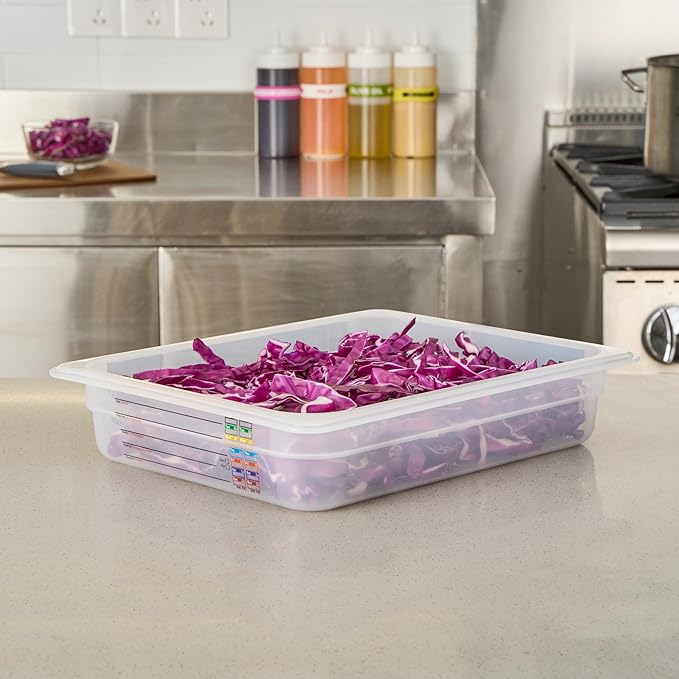 Restaurantware Food Storage Container 1 Pack of 12.7 x 10.3 x 2.5 Inches Plastic Stackable Storage Box White Reusable Label Container Dishwasher Safe For Restaurants And Kitchens
