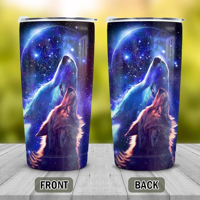 winorax Wolf Tumbler Wolves Gifts For Women Men Wolf Cup 20oz Stainless Steel Insulated Coffee Travel Mug Cup Tumblers Equestrian Gifts For Birthday Christmas