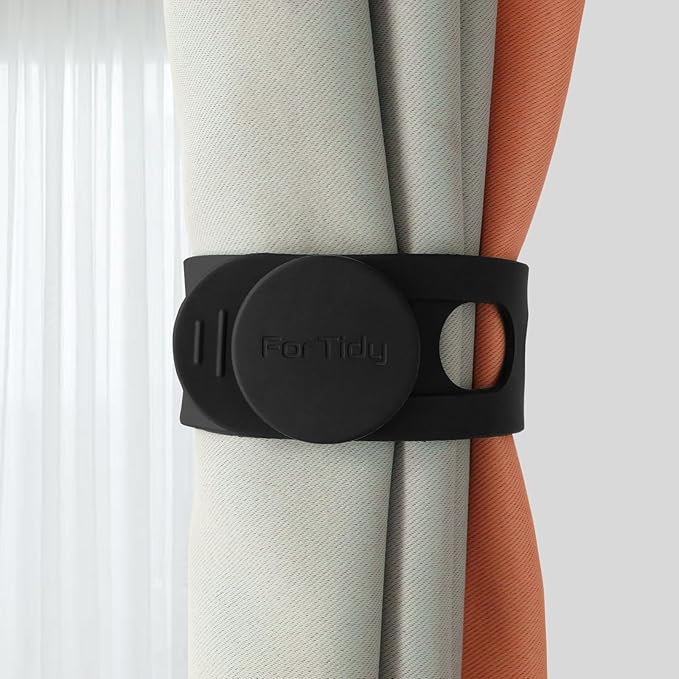 FORTIDY Silicone Utility Strap for Slow Cooker Lid, Pot, Bento Box, 21.65 In Reusable Elastic Self-Lock Silicone Tie for Bundling or Organizing Curtain, Cord, Yoga Mat, Camping Mat, 2pcs (Black&White)
