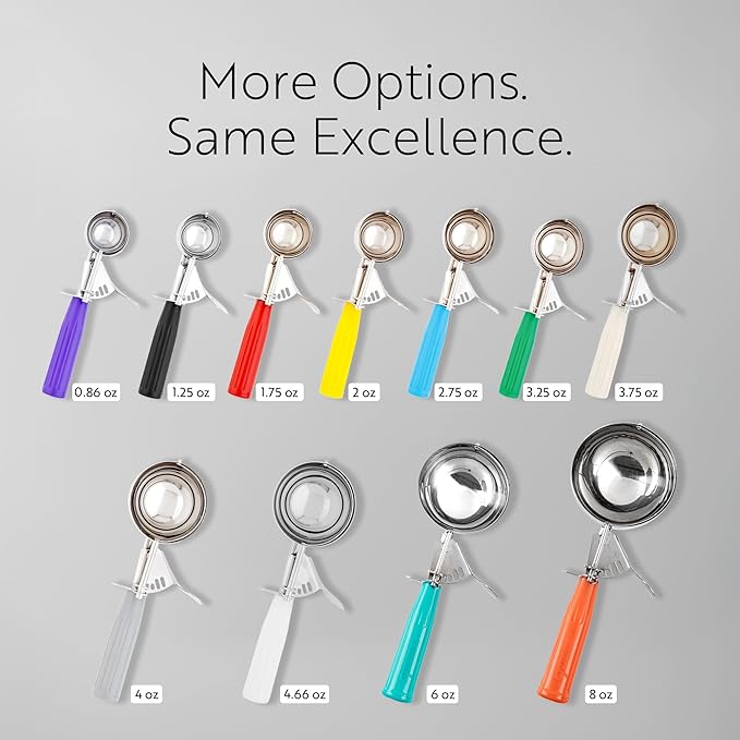 Restaurantware Met Lux 6 Ounce Portion Scoop 1 Durable Disher Scoop - Thumb Trigger Teal Stainless Steel Ice Cream Disher For Portion Control For Ice Cream Mashed Potato And Cookie Dough