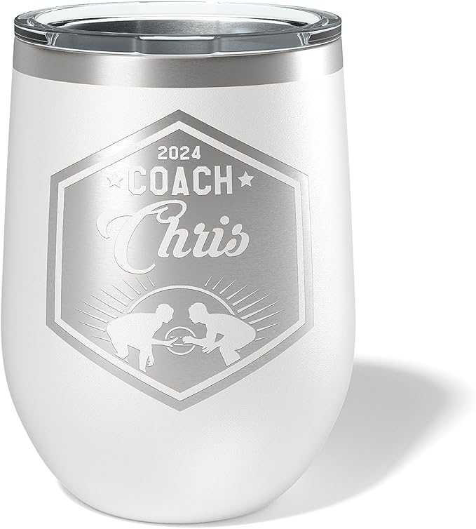 Wrestling Coach gifts, Tumbler, Coach tumbler, Wrestling gifts, Coach Beer glass, Coach gift, Wrestling Coach, Coach gifts, Wrestling Coach (Wrestling Hexagon, White, 12oz Wine Tumbler)