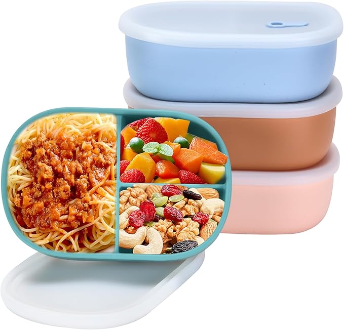Bento Box, Ideal Leakproof Lunch Box Containers for Adults Men Women with 3 Compartments, Durable Lunch Containers for Family