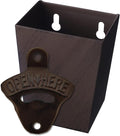 Rustic Cast Iron Beer Bottle Opener Wall Mounted with Cap Catcher Vintage Narrow Bundle